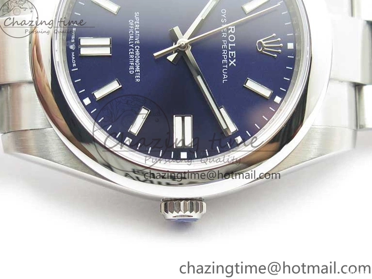 EWF 41mm Oyster Deep on Blue A3230 Perpetual Edition SS Best Dial Bracelet 124300 0226
